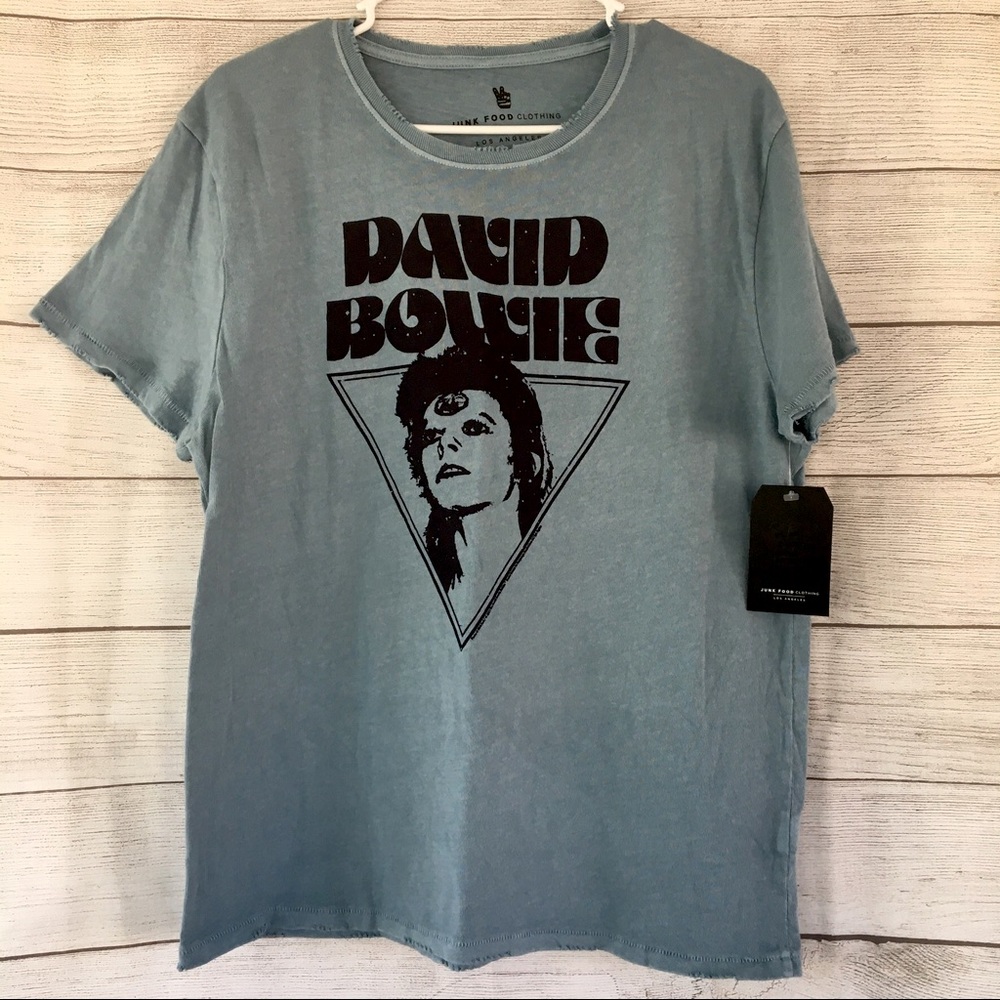 NWT David Bowie Vintage Style Tee in Blue by Junk Food
